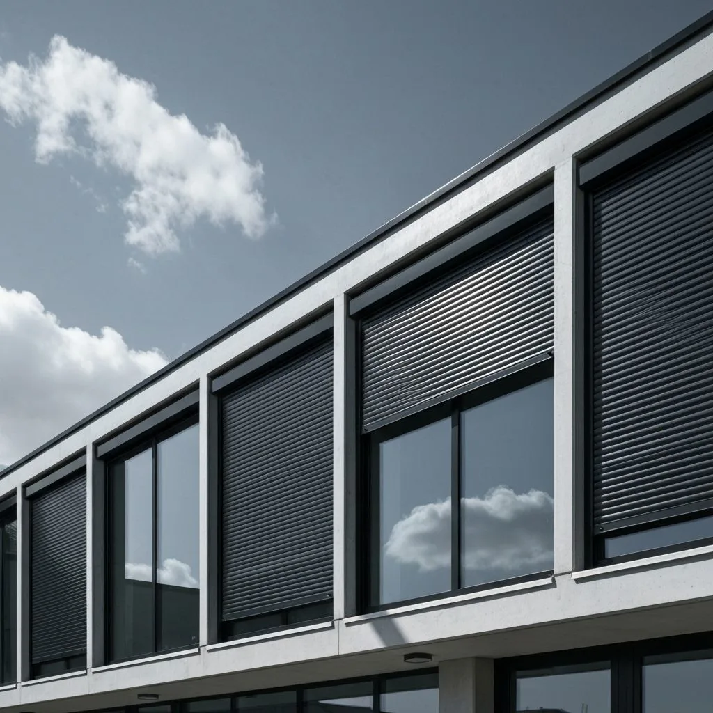 مصاريع دوارة حديثة على مبنى معاصر