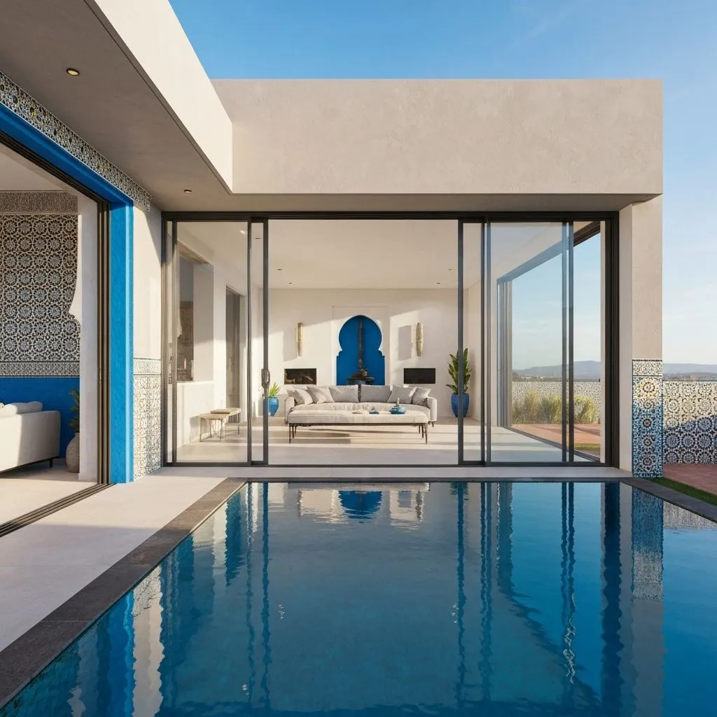 moderne baie vitree maison marocaine